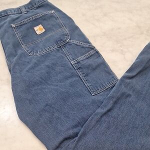 Carhartt FR ARC 2 NFPA 2112 Cargo Carpenter Denim Jeans Mens Sz 36X32 Work Wear